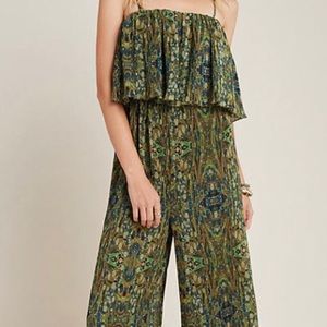 NWT Bohemian print “Suzanne Jumpsuit” size Large, in Olive from Anthropologie